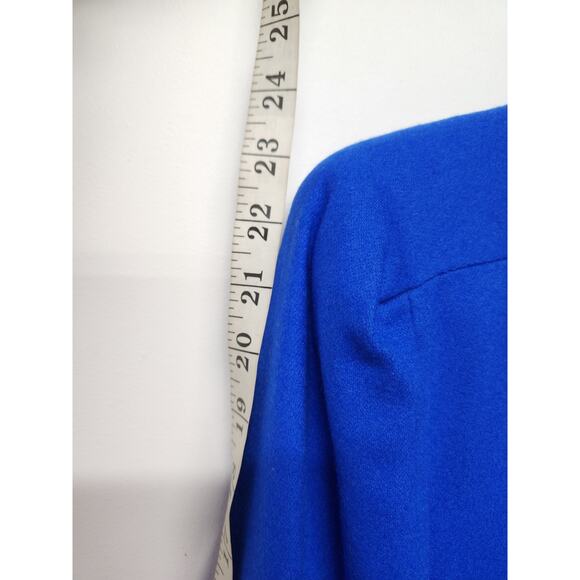 Vintage Alorna Petites Women's Royal Blue Pure Wool Midi Coat, Size 12-14P - Picture 6 of 13